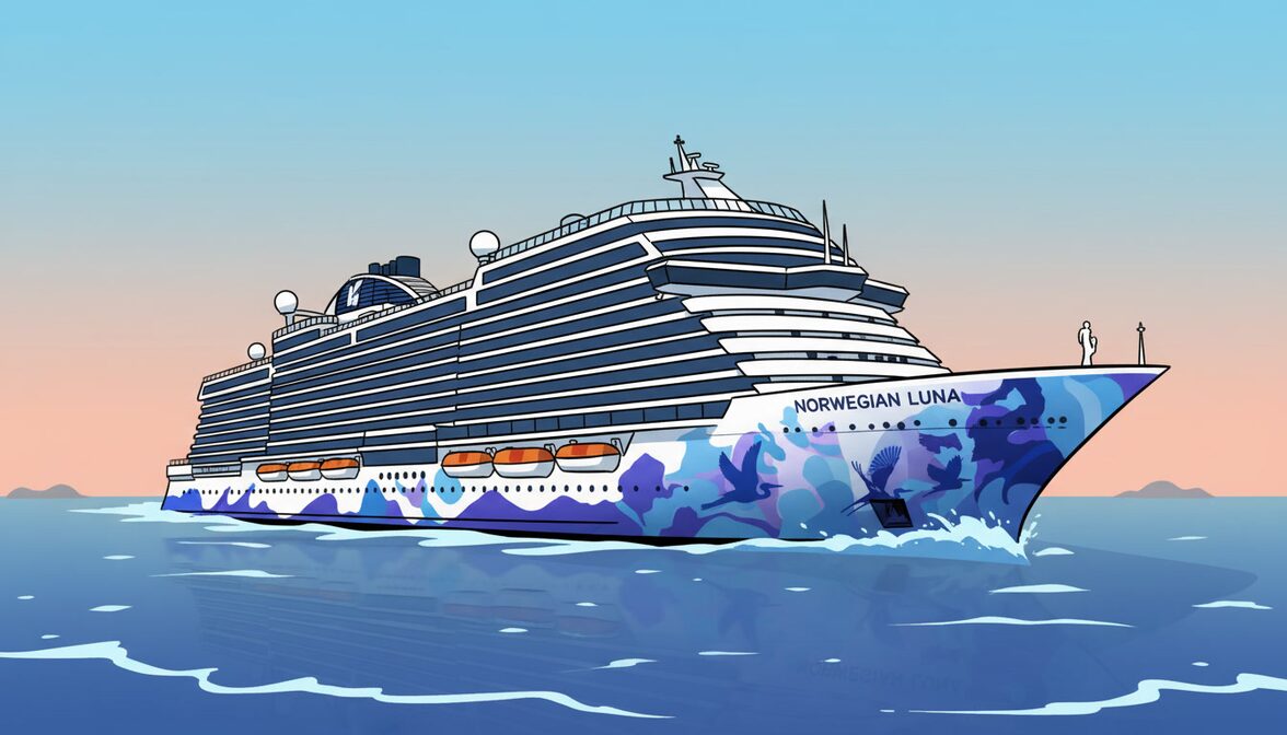 Norwegian Luna cruise ship in the middle of the ocean